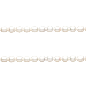 TQ Perlas de agua dulce grano de arroz 5x4 mm Blanco natural