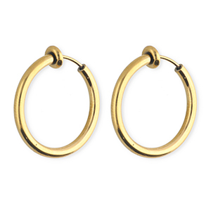 Pendientes Acero Inox criollas&nbsp;clip Dorado