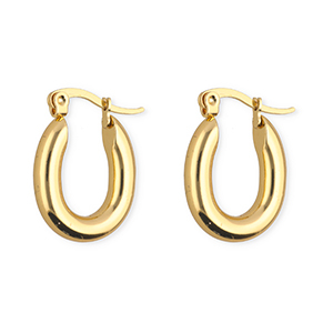 Pendientes Acero Inox criollas &oacute;valo Dorado
