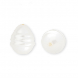 Imitaci&oacute;n de perlas de agua dulce con forma de huevo Blanco