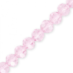 Abalorios faceteados redondos 10 mm Rosa claro