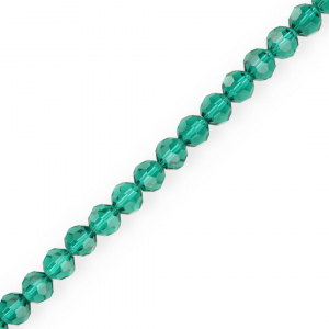 Abalorios faceteados redondos 6 mm Verde teal
