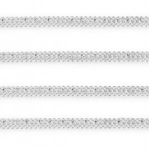 Fornituras Acero Inox cadena jasseron gourmet doble Plateado