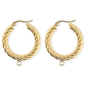 BY31&reg; Fornituras Acero Inox pendientes espiral&nbsp;con anilla Dorado