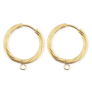 BY31&reg; Fornituras Acero Inox pendientes espiral&nbsp;con anilla Dorado