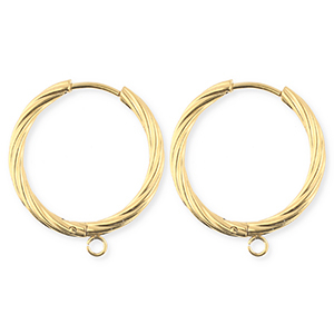 BY31&reg; Fornituras Acero Inox pendientes espiral&nbsp;con anilla Dorado