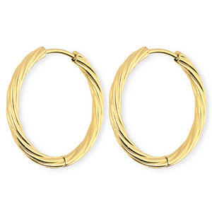 BY31&reg; Pendientes Acero Inox criollas espiral Dorado