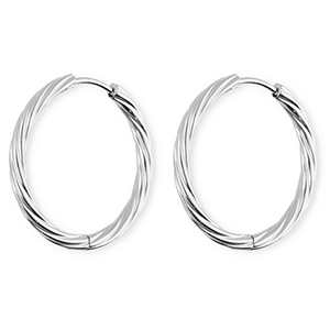 BY31&reg; Pendientes Acero Inox criollas espiral Plateado