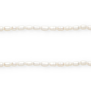 Perlas de agua dulce grano de arroz 6x4mm Blanco natural