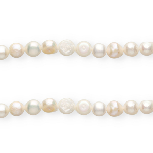 Perlas de agua dulce imperfectas nugget redondas 9mm Blanco natural