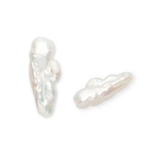 Perlas de agua dulce imperfectas forma irregular con brillo intenso Blanco natural