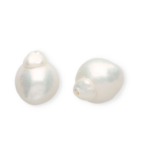 Perlas de agua dulce imperfectas irregular gota Blanco natural