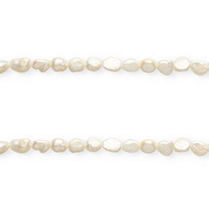 Perlas de agua dulce imperfectas nugget ovalada 9x7-8mm Blanco natural
