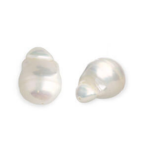 Perlas de agua dulce imperfectas gota brillo intenso Blanco natural