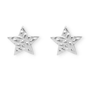 Fornituras Acero Inox pendientes estrella con anilla Plateado