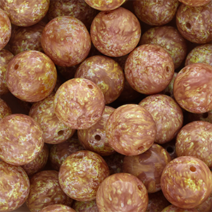Abalorios de vidrio 14 mm Marr&oacute;n claro-amarillo-blanco