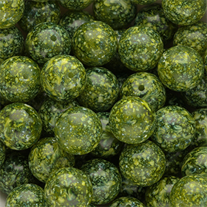 Abalorios de vidrio 14 mm Verde multicolor