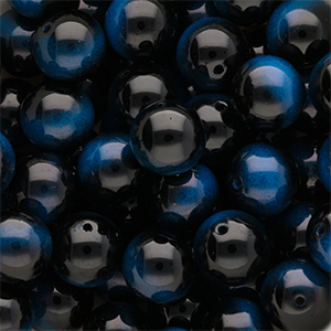 Abalorios de vidrio 14 mm Negro-azul