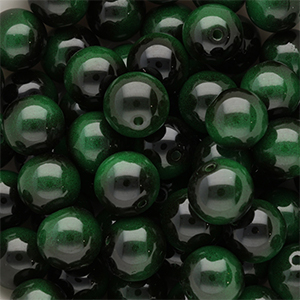 Abalorios de vidrio 12 mm Negro-verde oscuro