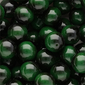 Abalorios de vidrio 14 mm Negro-verde oscuro
