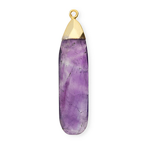 Colgante de piedra natural Amatista gota P&uacute;rpura-dorado