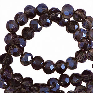 Abalorios faceteados disco 4x3mm Marr&oacute;n rojizo-revestimiento pearl shine