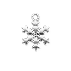 Colgantes Acero Inox con strass fiocco di neve Plateado-cristal