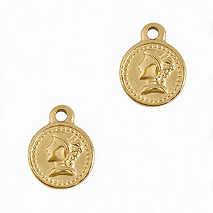 Colgantes acero inox moneda Dorado