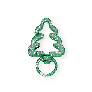 Fornituras llavero mosquet&oacute;n &aacute;rbol de navidad Verde-blanco