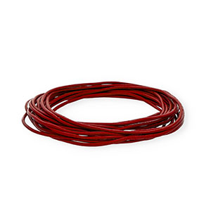 Cord&oacute;n cuero DQ redondo 2mm Rojo