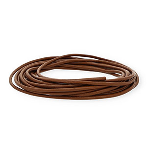 Cord&oacute;n cuero DQ redondo 3mm Marr&oacute;n oscuro
