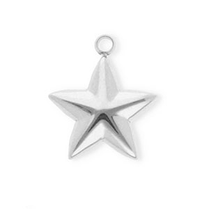 Colgantes Acero Inox estrella Plateado