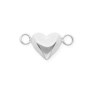 Fornituras acero Inox entrepieza coraz&oacute;n Plateado
