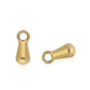 Fornituras acero inox etiqueta final gota Dorado