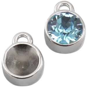 Engaste met&aacute;lico DQ con 1 ojo para chat&oacute;n SS39 plateado (sin n&iacute;quel)