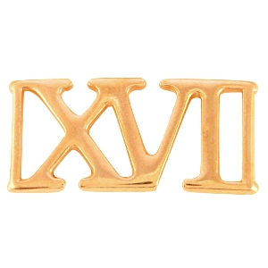 Entrepieza met&aacute;lico DQ Romano #16 "XVI" oro rosado (sin n&iacute;quel)