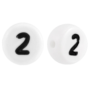 Abalorios acr&iacute;lico n&uacute;mero 2 blanco