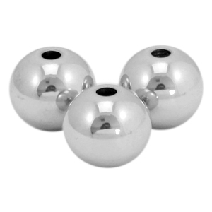 Abalorios de acero inox 6mm plateado (acero inox)