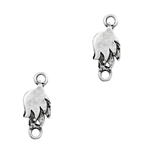 Colgantes/entrepiezas met&aacute;licas TQ plumero plata vieja (sin n&iacute;quel)