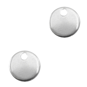 Colgantes de acero inox 8mm plateado