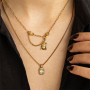 Joyas minimalistas con colgantes de acero inox y strass 