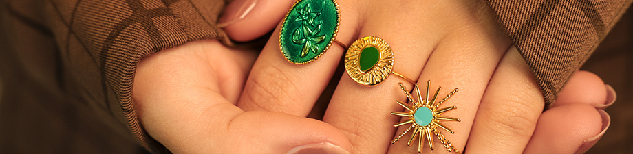 Magníficos anillos de acero inox con esmalte Magníficos anillos de acero inox con esmalte