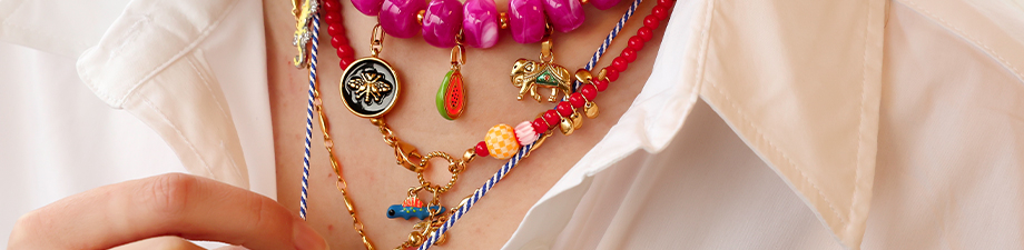 Colgantes de acero inox con esmalte